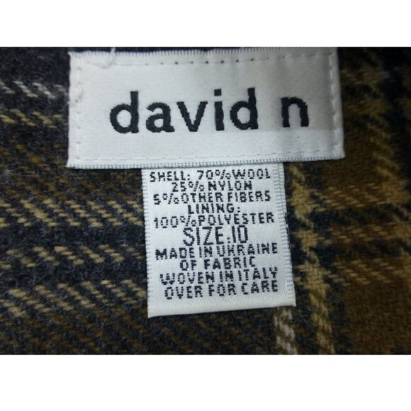 Vintage 1980's David N. Wool Blend Wrap Plaid Fringe Skirt - Picture 5 of 13